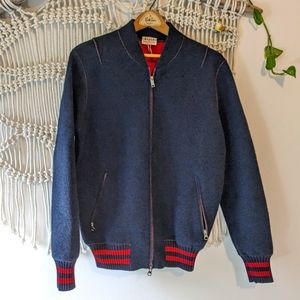 Phil Petter Baseball/Bomber Jacket Wool Navy Medium